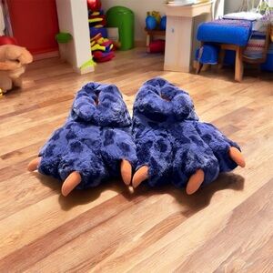 Women Plush Animal Paw Slippers Novelty Bear‎ Paw Cozy Furry Warm Memory Foam